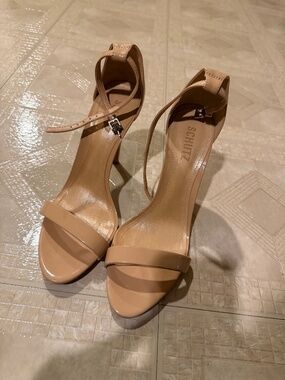 Schutz Nude Heeled Sandals, SZ 41, New